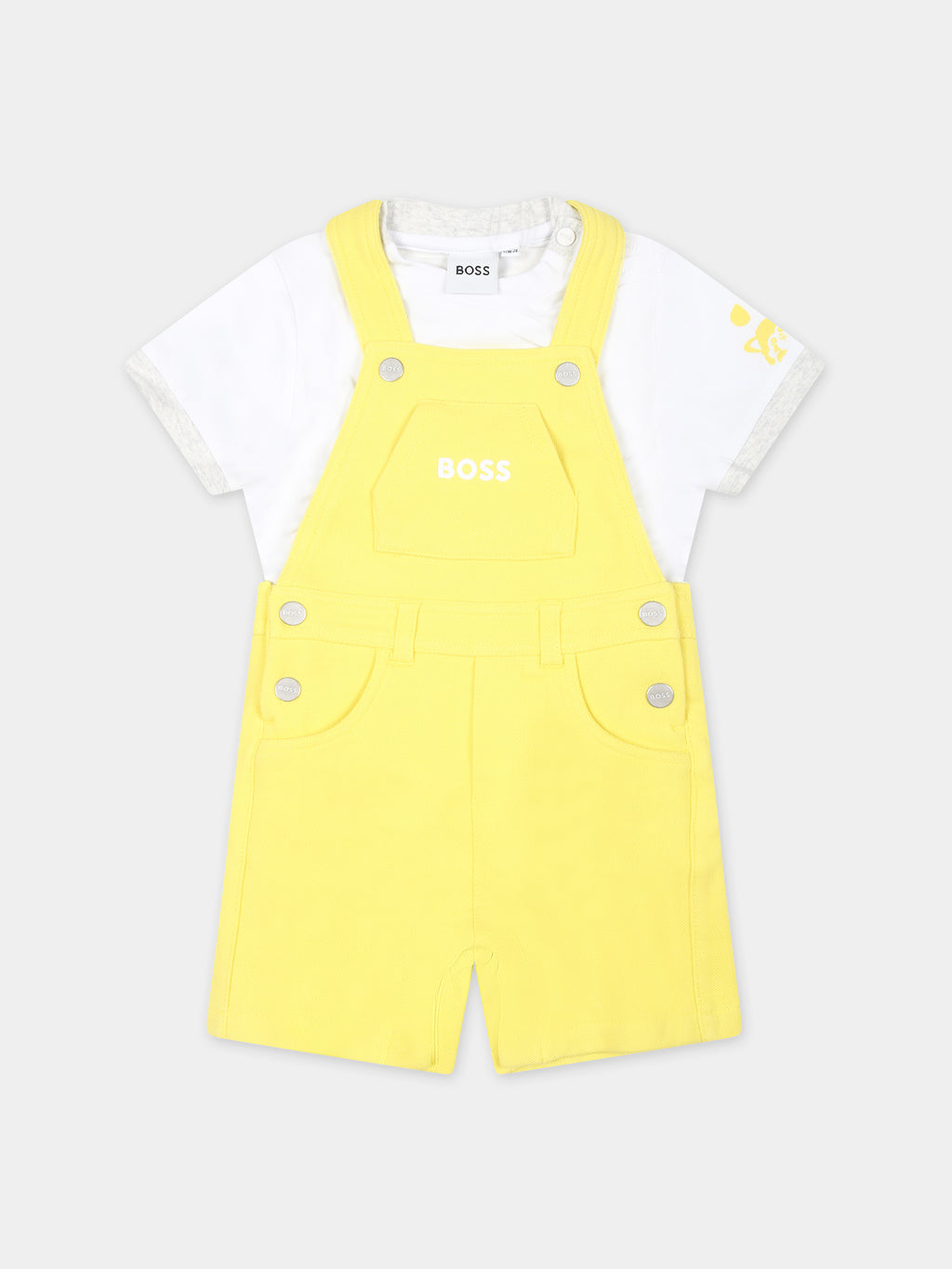 Ensemble jaune pour bébé garçon avec logo